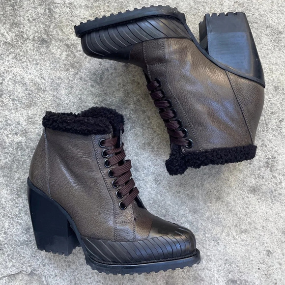 Chloe Rylee shearling Ankle boots, size  36 - Picture 4 of 8